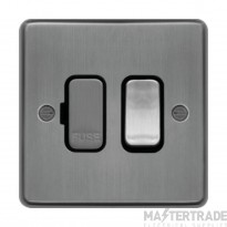 Hager Sollysta Connection Unit DP Switched Fused c/w Black Insert 13A Brushed Steel