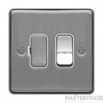 Hager Sollysta Connection Unit DP Switched Fused c/w White Insert 13A Brushed Steel