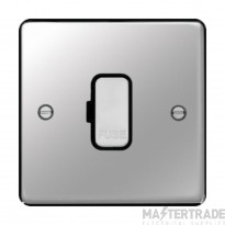 Hager Sollysta Connection Unit Unswitched Fused c/w Black Insert 13A Polished Steel