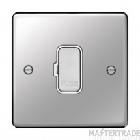 Hager Sollysta Connection Unit Unswitched Fused c/w White Insert 13A Polished Steel