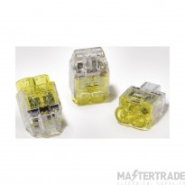 Hellerman HelaCon Connector Mini Push-In Wire 2 Port Transparent/Yellow Pack=150