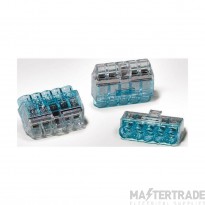 Hellerman HelaCon Connector Mini Push-In Wire 5 Port Transparent/Blue Pack=75