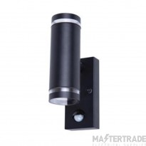 Integral LED ILDED048 Outdoor Stainless Steel Up And Down Wall Light Pir Ip54 2Xgu10 Black