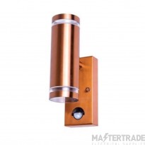 Integral LED ILDED049 Outdoor Stainless Steel Up And Down Wall Light Pir Ip54 2Xgu10 Copper