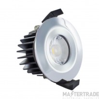 Integral Downlight Fire Rated Low Profile LED 3000K Dimmable c/w Bezel 38Deg 6W 430lm 70mm Chrome