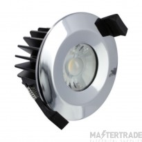 Integral Downlight Fire Rated Low Profile LED 4000K Dimmable c/w Bezel 38Deg 6W 440lm 70mm Chrome
