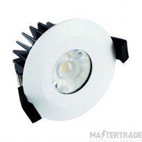 Integral Downlight Fire Rated Low Profile LED 3000K Dimmable c/w Bezel 60Deg 10W 830lm 70-75mm White