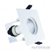 Integral Downlight Fire Rated Static Square w/o Lamp c/w Terminal Block & Insl Guard 70mm White