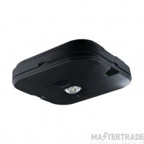 Integral Downlight 3Hour Non-Maintained for Open Areas c/w Black Test Button IP44 300lm 3W 6000K