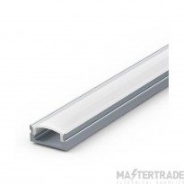 Thin Surface Aluminium Extrusion 1m, Semi Diffused Cover, End Caps, Fixing Clips