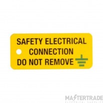 Industrial Signs Label Warning Safety Elect Conn Rigid S/A PVC Pack=5 80x35mm Black/Green on Yellow