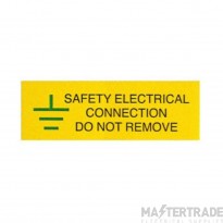Industrial Signs Label Warning Safety Elect Conn S/A Vinyl Pack=10 75x25mm Black/Green on Yellow