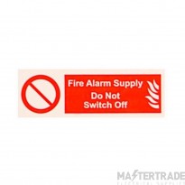 Industrial Signs Label Warning Fire Alarm Supply S/A Vinyl Pack=10 75x25mm Yellow/Black/Red on White