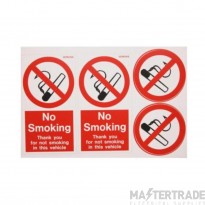 No Smoking Vehicle Double Sided Self Adhesive Vinyl 70/75x135mm Pack=2