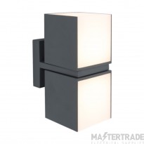 Lutec Cuba IP54 Integrated LED Wall Light With Adjustable Heads Dark Grey 1000lm 3000K