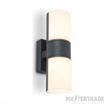 Lutec Cyra IP54 Integrated LED Wall Light With Adjustable Heads Dark Grey 1000lm 3000K