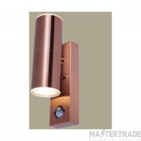 Lutec Grange IP44 Integrated LED Wall Light Copper 760lm 3000K