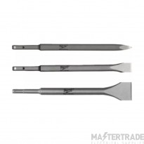 Milwaukee Chisel SDS-Plus Pointed/Flat/Wide (Set=3pc)