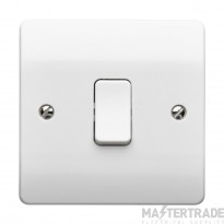MK Logic Plus Plate Switch 1 Gang 2 Way SP 10A White