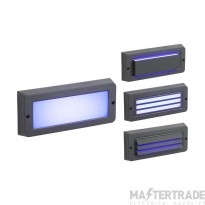 Knightsbridge 5W Surface LED Bricklight Blue LED Grey c/w Grill, Louvre, Shade Cover