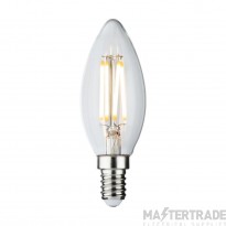 Knightsbridge 4W E14 Candle LED Lamp 2700K Clear Filament Dimmable