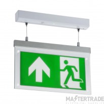 Knightsbridge 2W LED Suspsended Exit Sign (Height Adjustable) c/w Up Legend
