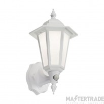 Knightsbridge 8W LED Wall Lantern 4000K 555lm IP54 White c/w Daylight Sensor