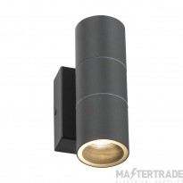 Knightsbridge GU10 Fixed Up/Down Wall Light IP54 60mm Anthracite Photocell