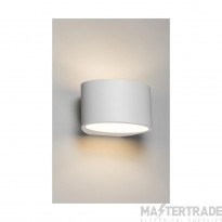 Knightsbridge G9 Plaster-In Curved Up/Down Wall Light 120x200mm