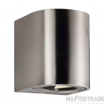 Nordlux Wall Light Canto 2 LED 2700K IP44 2x6W 500lm 230V 10.4x8.7x10cm Stainless Steel
