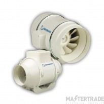 National Ventilation Fan Timer Mixed Flow In-Line Duct 100mm 187m3/hr White