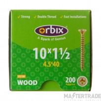 45x40mm Countersunk Twin Thread Wood Screw Pack=200