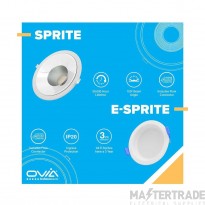 OVIA Sprite Downlight LED Recessed 3-In-1 Dimmable IP54 c/w CTA Switch 18W 190x90mm White