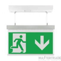 OVIA Vanex Exit Sign Emergency LED Down Legend Suspended Maintained 2W