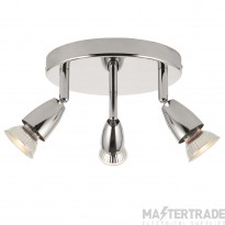 Saxby Amalfi Spotlight 3xGU10 Dimmable w/o Lamp 350Deg Rotation 90Deg Tilt IP20 3x50W 130x190mm Chrome Plated Steel