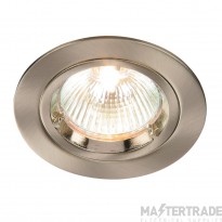 Saxby Cast GU10 Recessed Fixed Downlight Satin Nickel 70mm Cut-Out