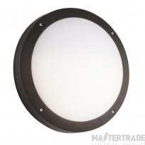 Saxby Luik Bulkhead Plain Cool White LED SMD IP65 Lamp not included 18W 359mm Dia Textured Black