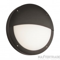 Saxby Luik Bulkhead Eyelid Cool White LED SMD IP65 Lamp not included 18W 359mm Dia Textured Black