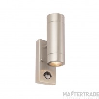 Saxby Palin GU10 Up/Down Wall Light IP44 Brushed Stainless Steel
