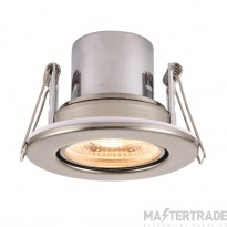 Saxby ShieldECO 8.5W LED Tilt Fire Rated Downlight 3000K 70mm Cut-out Satin Nickel