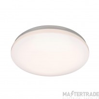 Saxby Broco Luminaire LED Round Flush IP44 16W 1100lm 84x300mm White Frosted