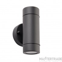 Saxby Palin GU10 Up/Down Wall Light IP44 Anthracite/Clear