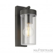 Saxby Hayden E27 Wall Lantern IP44 Anthracite/Clear