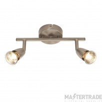 Saxby Amalfi Spotlight Ceiling Bar Adjustable c/w GU10 IP20 2x50W 240V Satin Nickel