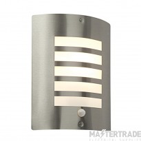 Saxby Bianco Wall Light E27 GLS c/w PIR IP44 60W 240V Aluminium