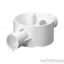 Mita Circular Box Through 2 Way 20mm White PVC