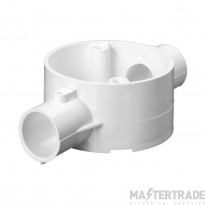 Mita 25mm 2 Way Through Circular Box White PVC