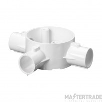 Mita 25mm 3 Way Tee Circular Box White PVC