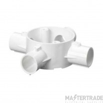 Mita 25mm 4 Way Intersection Circular Box White PVC