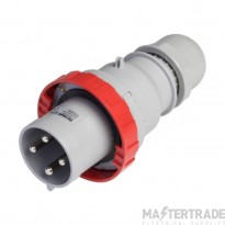 Scame 3P+E 63A 415V IP67 Industrial Plug Red c/w Gland